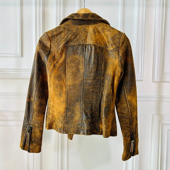 Vintage Wilson’s Distressed Brown Leather Jacket Size XS - Picture 3 of 10